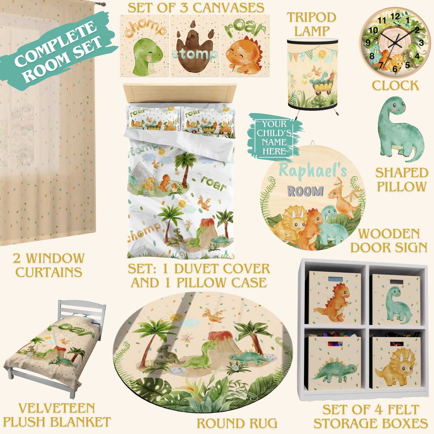 Colorful Dinosaur Collection - Complete Room Set - (US/CA Version)