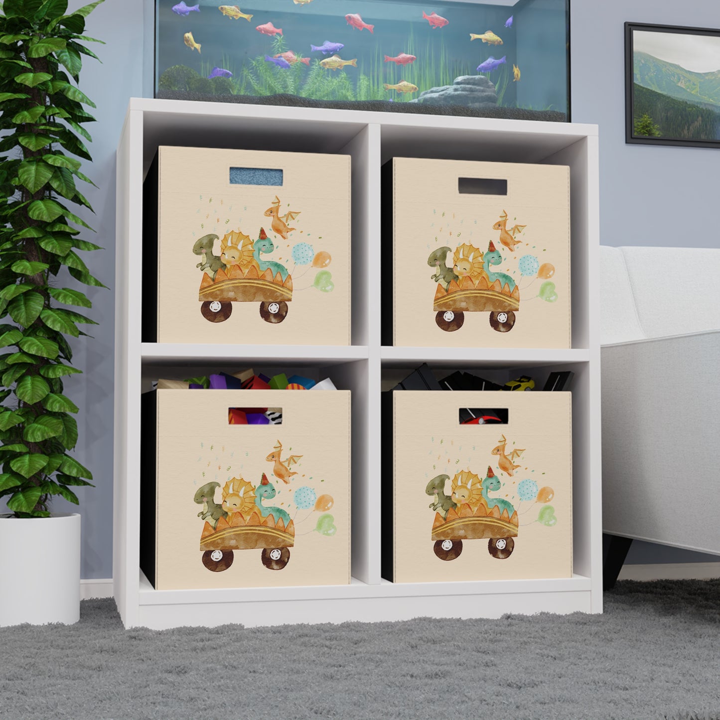Cute Dinosaur Back Wagon - Felt Storage Box - Colorful Dino Baby Collection