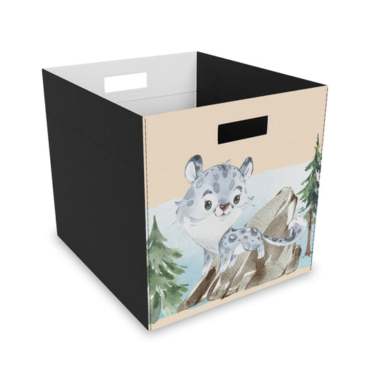 Cute Snow Leopard - Felt Storage Box - Cute Nordic Animal Collection