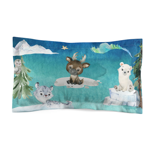 Nordic Animals - Microfiber Pillow Sham - Cute Nordic Animals Collection