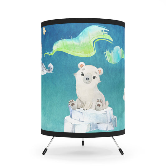 Cute Nordic Animals - Tripod Lamp with High-Res Printed Shade, US\CA plug - Cute Nordic Animals Collection